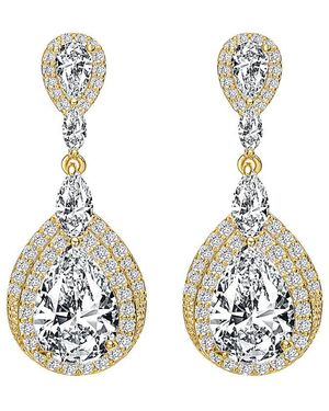 Genevive Jewelry 14k Over Silver Cz Earrings - Metallic