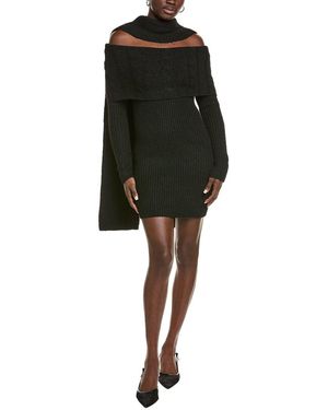 Endless Rose Off-Shoulder Wool-Blend Sweaterdress - Black