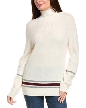 Kier + J Kier + J Ribbed Mock Neck Wool & Cashmere-Blend Jumper - White