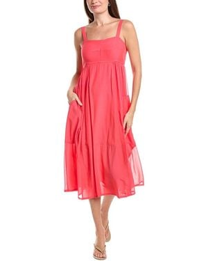 DKNY Silky Mix Media Dress - Red