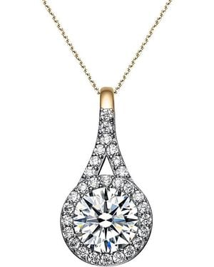 Genevive Jewelry 14k Over Silver Cz Pendant Necklace - White