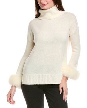 Hannah Rose Turtleneck Wool & Cashmere-Blend Jumper - White