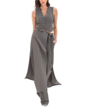 BGL 3pc Vest, Pant, & Skirt Set - Gray