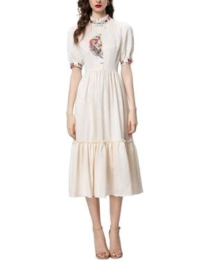 Adele Berto Midi Dress - Natural