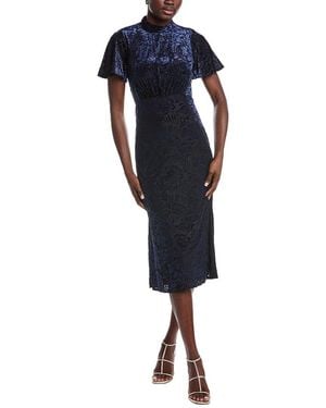 Julia Jordan Velvet Midi Dress - Blue