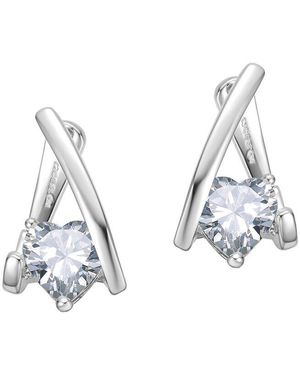 Rachel Glauber Diamond Cz Dangle Earrings - Metallic