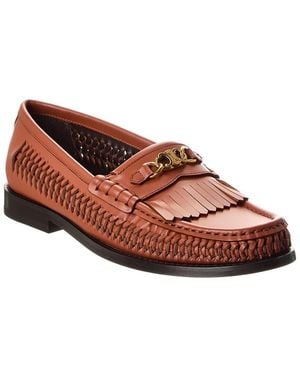Celine Luco Braided Leather Loafer - Brown