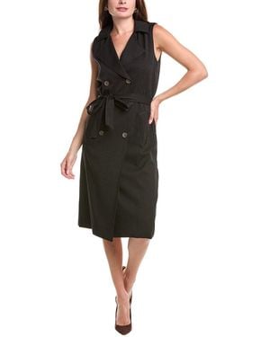 Julia Jordan Belted Trench Dress - Black