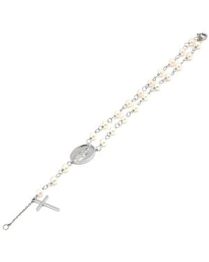 Pearls Pearl Cross Bracelet - Metallic