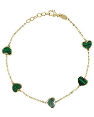 Sabrina Designs 14k Malachite Enamel Chain Bracelet - Metallic