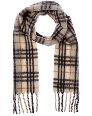 Burberry Narrow Check Wool-Blend Scarf - Black
