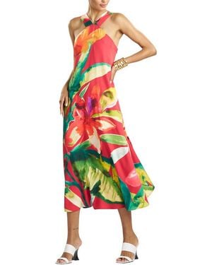 Natori Mallorca Printed Silk Halter Dress - White