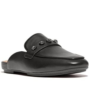Fitflop Delicato Crystal Cluster Leather Mule - Black