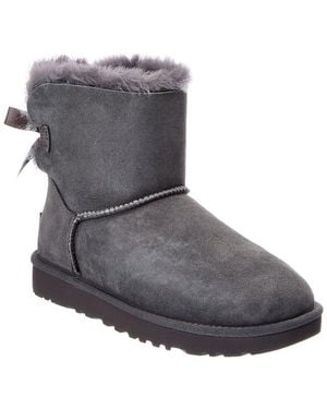 UGG W Mini Bailey Bow Ii Suede Bootie - Gray