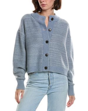 FRAME Frame The Jacquard Femme Wool & Mohair-Blend Cardigan - Blue