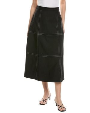 WeWoreWhat A-Line Contrast Stitch Skirt - Black