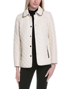 Jones New York Quilted Snap Front Jacket - Natural