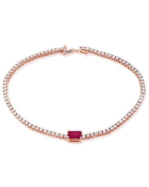 Sabrina Designs 14k Rose Gold 2.50 Ct. Tw. Diamond & Pink Sapphire Stackable Bracelet - White