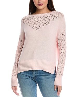 Isla Faith Pointelle Stitch Cashmere-Blend Jumper - Red