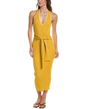 Toccin Allegra Halter Midi Dress - Yellow
