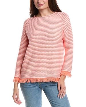 Forte Textured Fringe Sweater