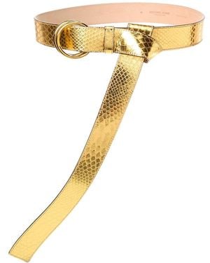 Michael Kors Jackie Leather Belt - Metallic