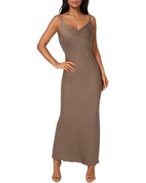 Bebe Ceycrepe Drape Back Maxi Dress - Brown