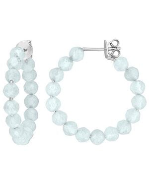 Rina Limor 2.57 Ct. Tw. Aquamarine Hoop Earrings - White