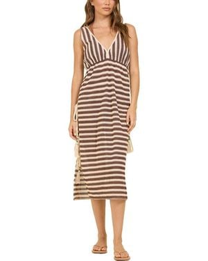 Surf Gypsy Stripe Crochet Midi Dress - Multicolour