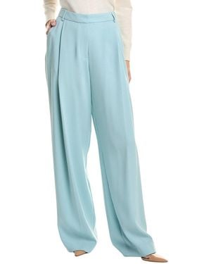 Oscar de la Renta Silk-Blend Georgette Pant - Blue