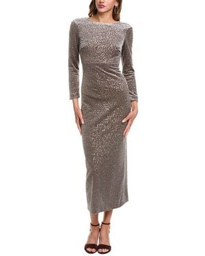 Peserico Sequin Velvet Midi Dress - Gray