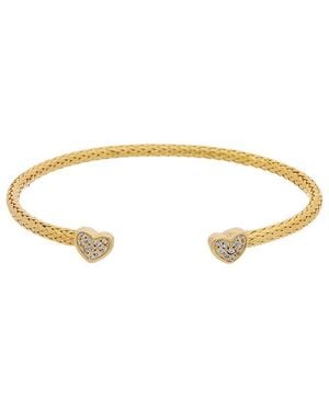 Juvell 18K Plated Cz Mesh Heart Bangle Bracelet - Metallic