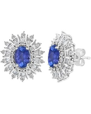Effy Fine Jewelry 14K 2.05 Ct. Tw. Diamond & Tanzanite Earrings - Blue