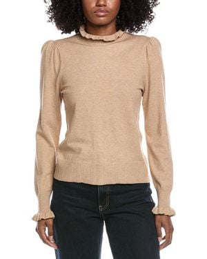 Cece Ruffle Mock Neck Jumper - Black