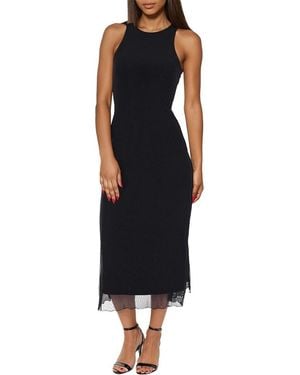 Bebe Power Mesh A-Line Maxi Dress - Black