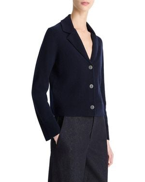 Vince Lapel Button Cardigan - Blue