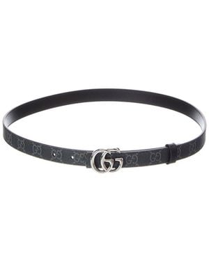 Gucci Gg Marmont Reversible Leather Belt - Blue