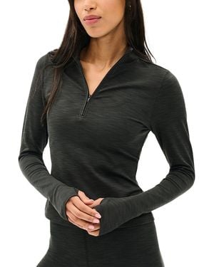 Splits59 Stevie Active Rib Half Zip Waist Length Top - Gray