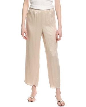 Eileen Fisher Straight Silk Ankle Pant - Natural