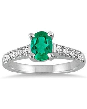 Gem Spark 14K 1.19 Ct. Tw. Diamond & Emerald Ring - Multicolour