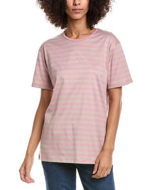 Marimekko Lyhythiha Tasaraita T-Shirt - Pink