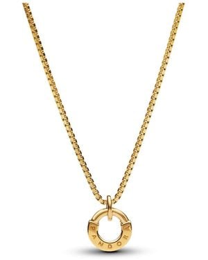 PANDORA Signature Pendant Necklace - Metallic