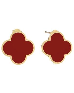 Gabi Rielle 14K Over Agate Stackable Earring - Red