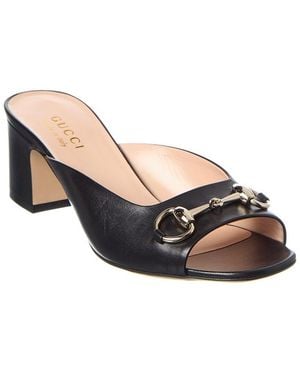 Gucci Horsebit Leather Sandal - Black