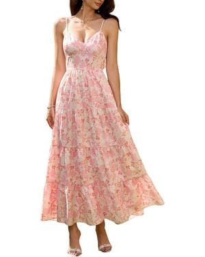 Amanda Royal Midi Dress - Pink