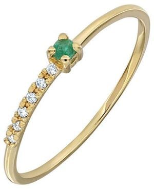 Bony Levy 18K 0.07 Ct. Tw. Diamond & Emerald Ring - Metallic