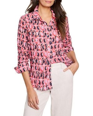 NIC+ZOE Ikat Rings Cotton Shirt - Red