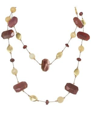 Margo Morrison Vermeil Gemstone & Pearl Necklace - Metallic