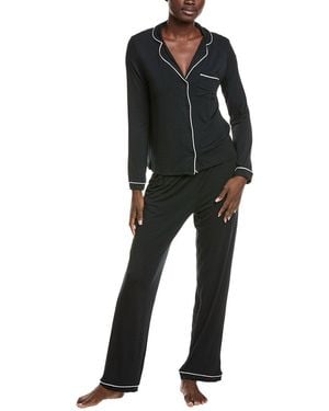 SLEEP RIOT 2Pc Pant & Shirt Sleep Set - Black