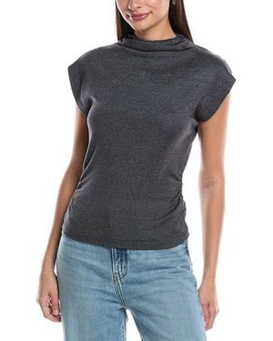Michael Stars Reese Power Shoulder Top - Blue
